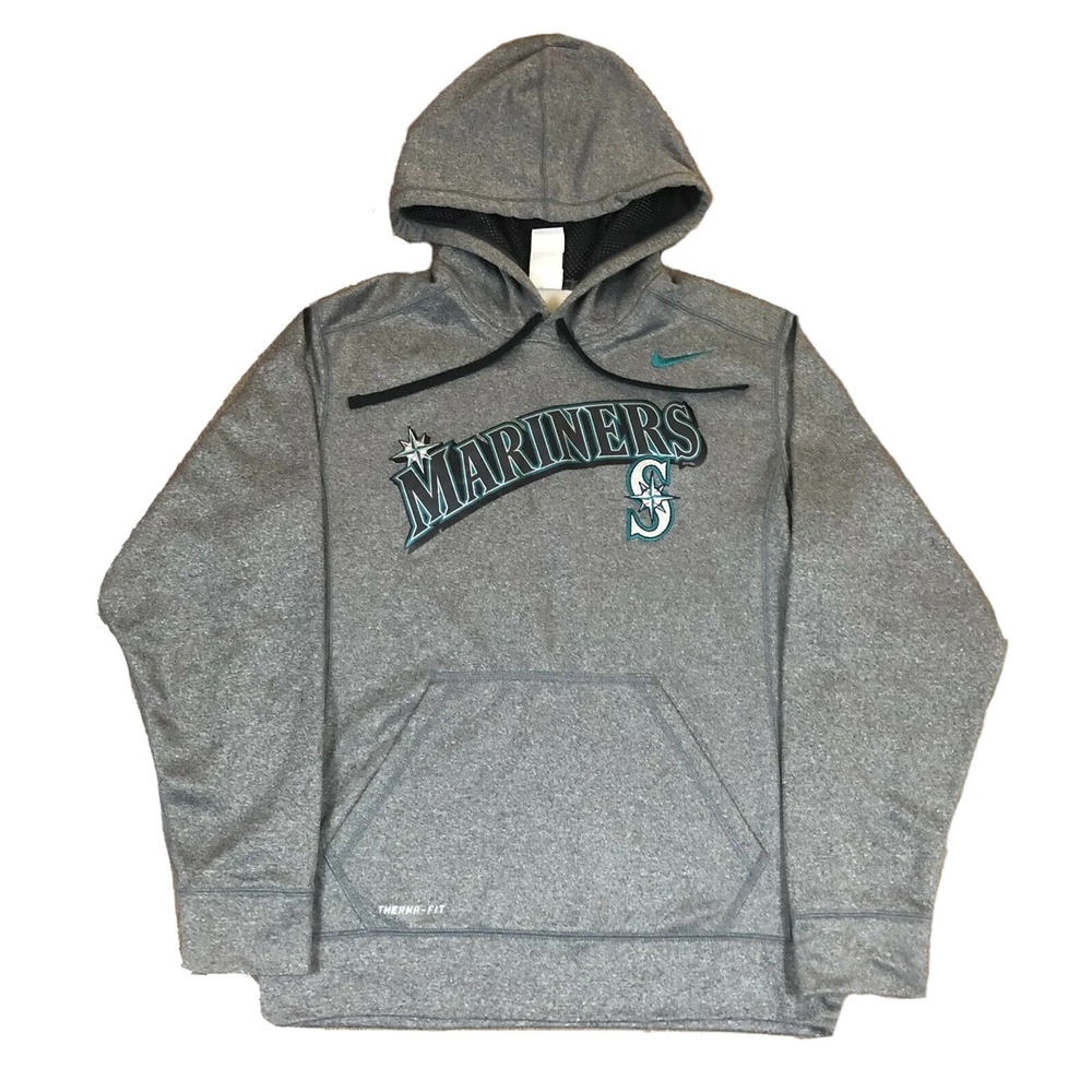 Nike Seattle Mariners Therma Fit Hooded Sweatshirt/Hoodie Grey Adult Small MLB